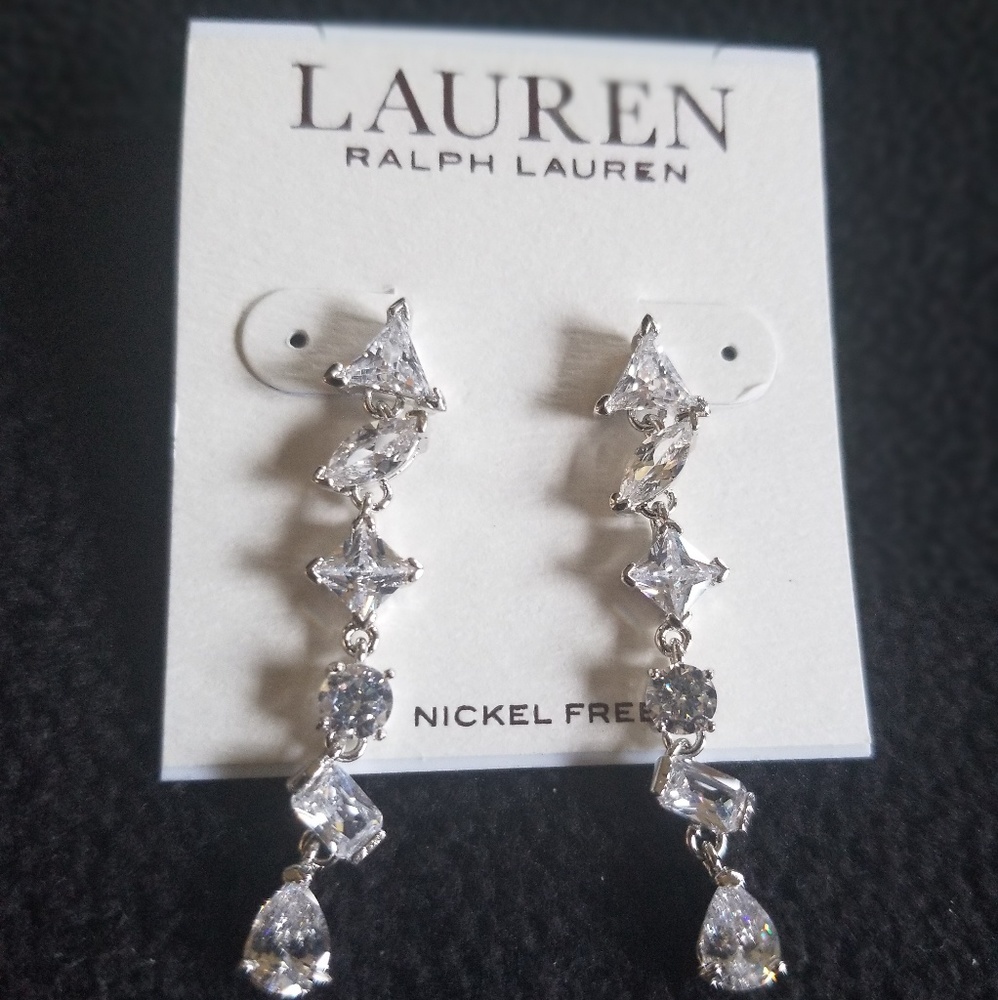 LRL Silver Cubic Zirconia Fashion Earrings